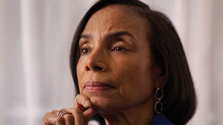 A women looks off into the distance 