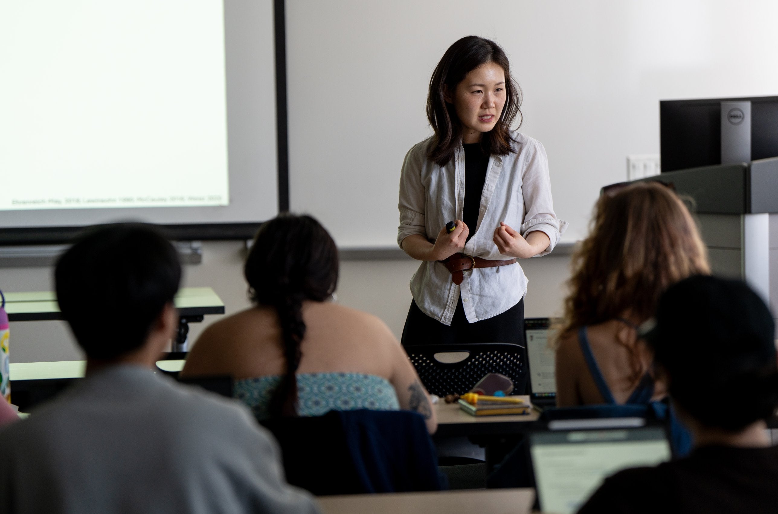An instructor speaks to a class of Ballmer Institute students in a Portland classroom
