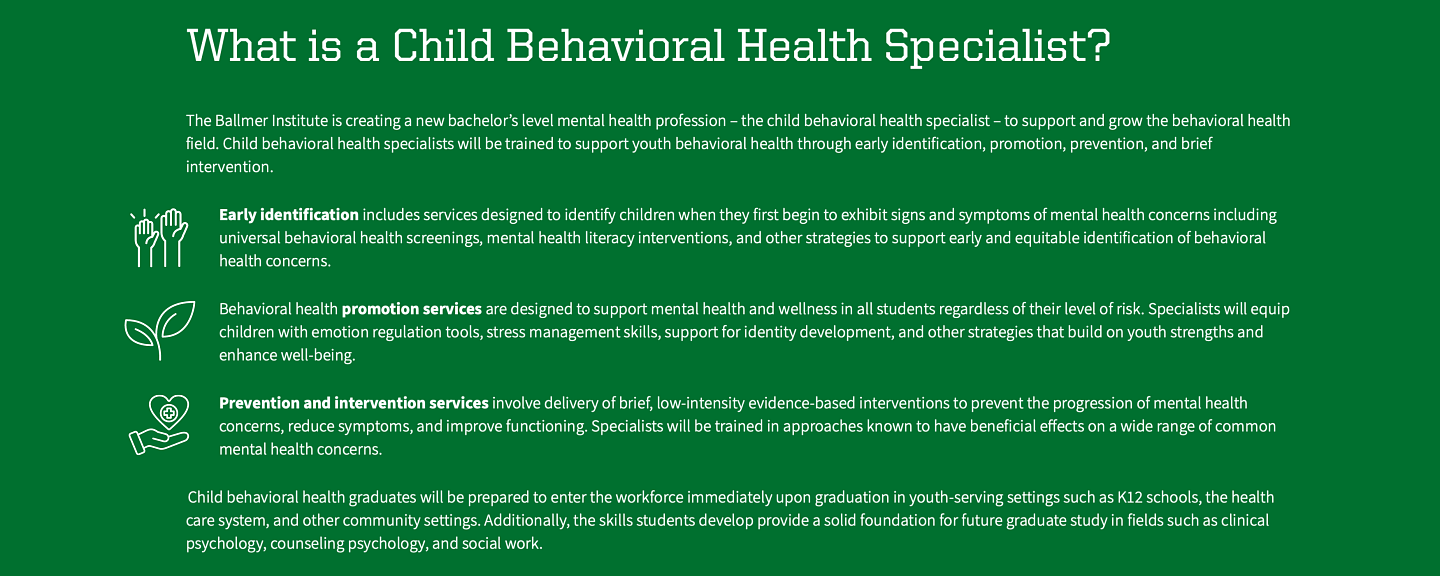 What is a child behavioral health specialist 
